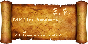 Bálint Vanessza névjegykártya